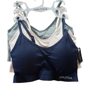 NAUTICA 3pk super soft lounge bras removable pads 2X‎